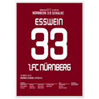 Esswein und der Club besiegen Schalke mit 3:0 Fußball Poster mit Rahmen
