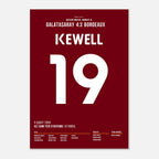 Harry Kewell trifft im Uefa Cup beim legendären 4:3 Sieg gegen Bordeaux Fußball Poster mit Rahmen