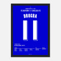 Drogba führt Chelsea zum Champions League Sieg Fußball Poster mit Rahmen