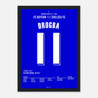 Drogba führt Chelsea zum Champions League Sieg Fußball Poster mit Rahmen