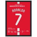 Ronaldo köpft Man United Richtung CL Titel gegen Chelsea Fußball Poster mit Rahmen