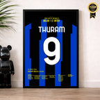 Thuram sichert Inter den 2.Stern im Derby gegen Milan Fußball Poster mit Rahmen