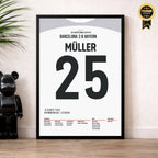 Müller und die Bayern deklassieren Barcelona mit 8:2 Fußball Poster mit Rahmen