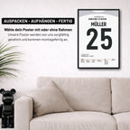 Müller und die Bayern deklassieren Barcelona mit 8:2 Fußball Poster mit Rahmen