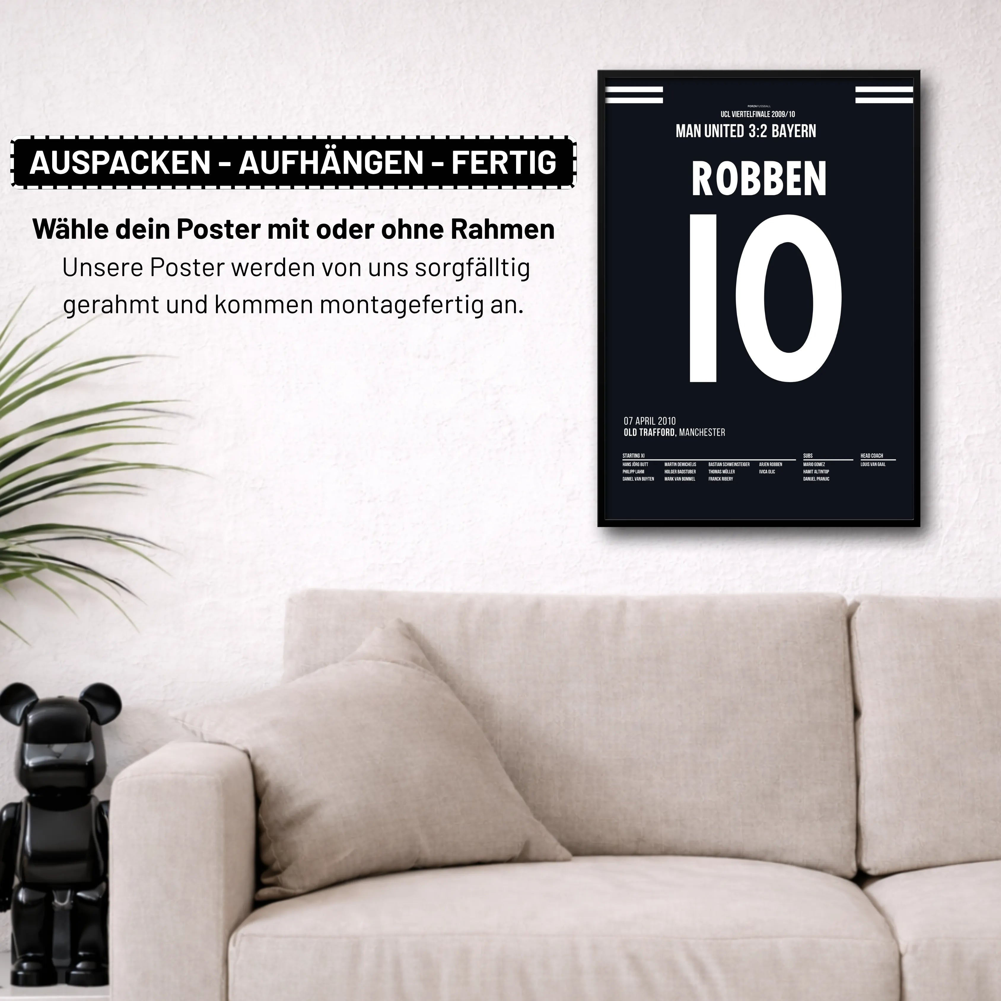 Robbeeeeen! Bayerns süßeste Niederlage Fußball Poster mit Rahmen