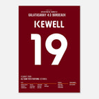 Harry Kewell trifft im Uefa Cup beim legendären 4:3 Sieg gegen Bordeaux Fußball Poster mit Rahmen