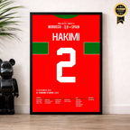 Hakimi mit Panenka! Marokko schlägt Spanien im Elfmeterschießen Fußball Poster mit Rahmen