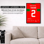 Hakimi mit Panenka! Marokko schlägt Spanien im Elfmeterschießen Fußball Poster mit Rahmen
