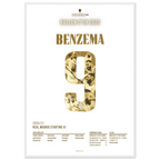 Karim Benzema Ballon D´OR 2022 Fußball Poster mit Rahmen