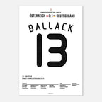 Ballack per Knaller Freistoß zum Sieg gegen Österreich bei der EM 2008 Fußball Poster mit Rahmen