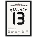 Ballack per Knaller Freistoß zum Sieg gegen Österreich bei der EM 2008 Fußball Poster mit Rahmen