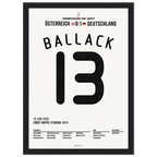 Ballack per Knaller Freistoß zum Sieg gegen Österreich bei der EM 2008 Fußball Poster mit Rahmen