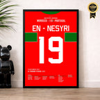 En-Nesyri führt Marokko als erstes afrikanisches Land in ein WM-Halbfinale Fußball Poster mit Rahmen