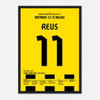 Reus mit dem Spiel seines Lebens gegen Malaga Fußball Poster mit Rahmen