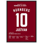Justvan und der Club demontieren FÜ im Derby Fußball Poster mit Rahmen