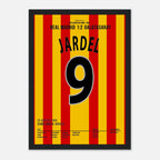 Mario Jardel köpft Gala zum UEFA Super Cup Sieg im Finale gegen Real Madrid Fußball Poster mit Rahmen
