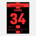 Xhaka krönt Leverkusen´s Jahrhundert Saison in Berlin Fußball Poster mit Rahmen