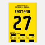 Felipe Santana last Minute Siegteffer gegen Malaga Fußball Poster mit Rahmen