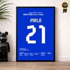Pirlo mit dem lässigen Panenka im EM Viertelfinale gegen England Fußball Poster mit Rahmen
