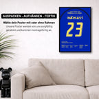 Materazzi köpft Italien Richtung WM Titel 2006 Fußball Poster mit Rahmen