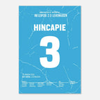 Hincapié mit dem Last Minute Siegtreffer gegen Leipzig Fußball Poster mit Rahmen