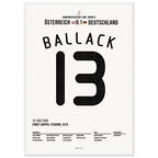 Ballack per Knaller Freistoß zum Sieg gegen Österreich bei der EM 2008 Fußball Poster mit Rahmen