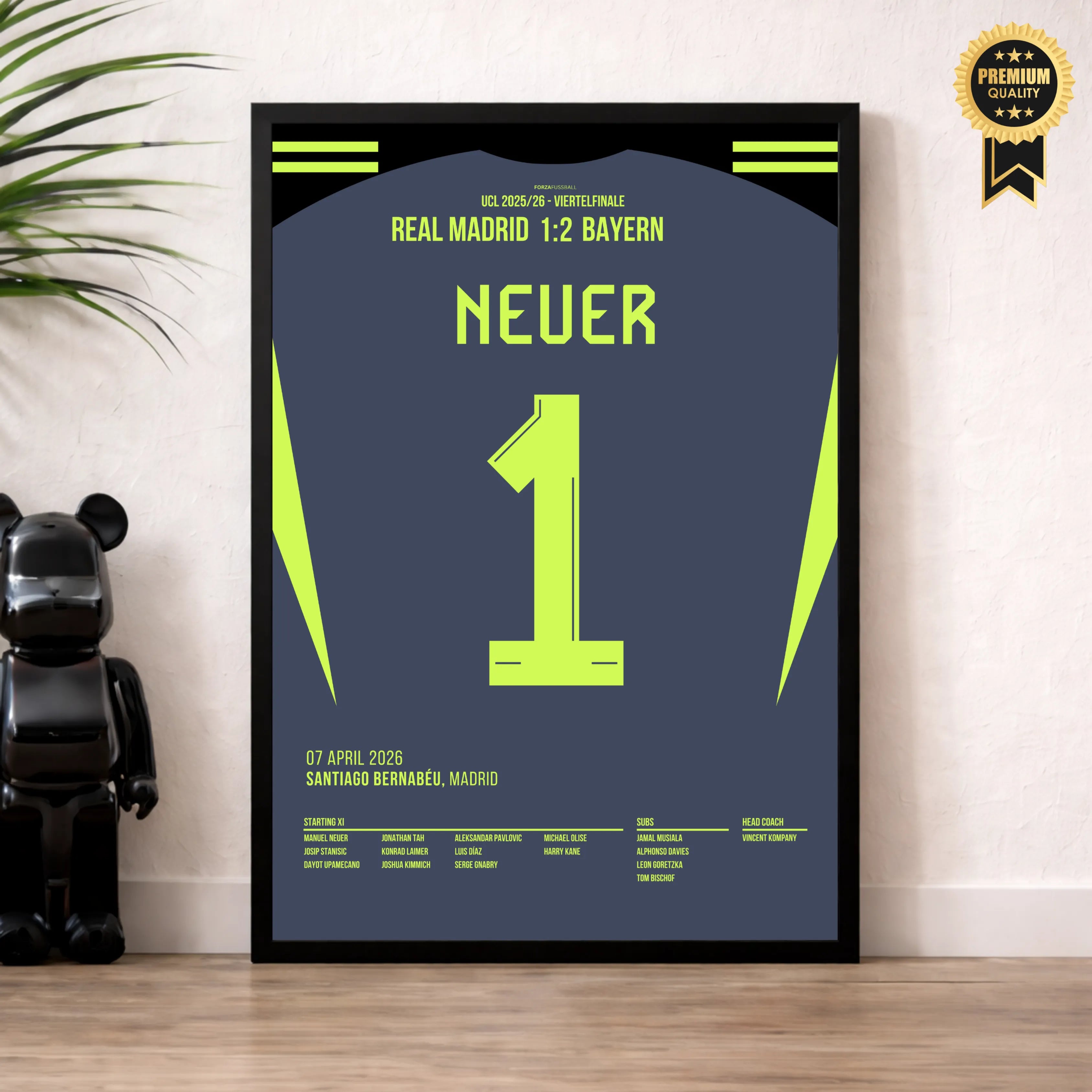 Weltklasse mit 40! Neuer lässt Real Madrid verzweifeln Fußball Poster mit Rahmen