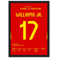 Nico Williams schießt Spanien Richtung EM Titel Fußball Poster mit Rahmen