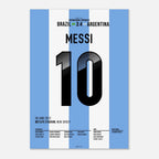 Messi schraubt Brasilien per Hattrick komplett auseinander Fußball Poster mit Rahmen