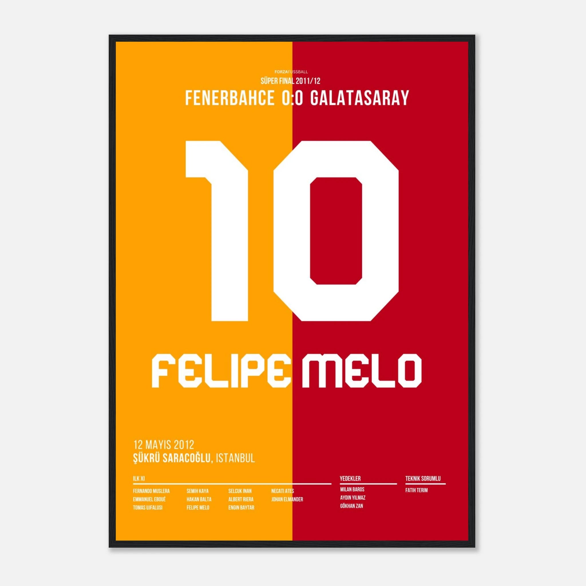 Melo lässt Lichter im Kadiköy ausknipsen Fußball Poster mit Rahmen
