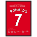 Ronaldo rettet ManU per Hattrick gegen Tottenham Fußball Poster mit Rahmen