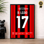 Scudetto Loading..Leao's später Siegtreffer gegen die Fiorentina Fußball Poster mit Rahmen