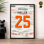 Bayern Legende Thomas Müller sagt Servus Fußball Poster mit Rahmen