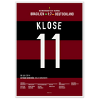 Klose wird beim 7:1 gegen Brasilien zum WM Rekord-Torschützen Fußball Poster mit Rahmen