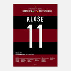 Klose wird beim 7:1 gegen Brasilien zum WM Rekord-Torschützen Fußball Poster mit Rahmen