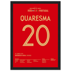 Quaresma mit Trivela bei der WM 2018 gegen den Iran Fußball Poster mit Rahmen