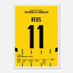 Marco Reus trifft per Freistoß im letzten Heimspiel für den BVB Fußball Poster mit Rahmen
