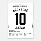 Justvan mit dem last Minute Siegtreffer in Magdeburg Fußball Poster mit Rahmen