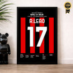 0 zu 4! Leao und Milan nehmen das Diego Armando Maradona ein Fußball Poster mit Rahmen