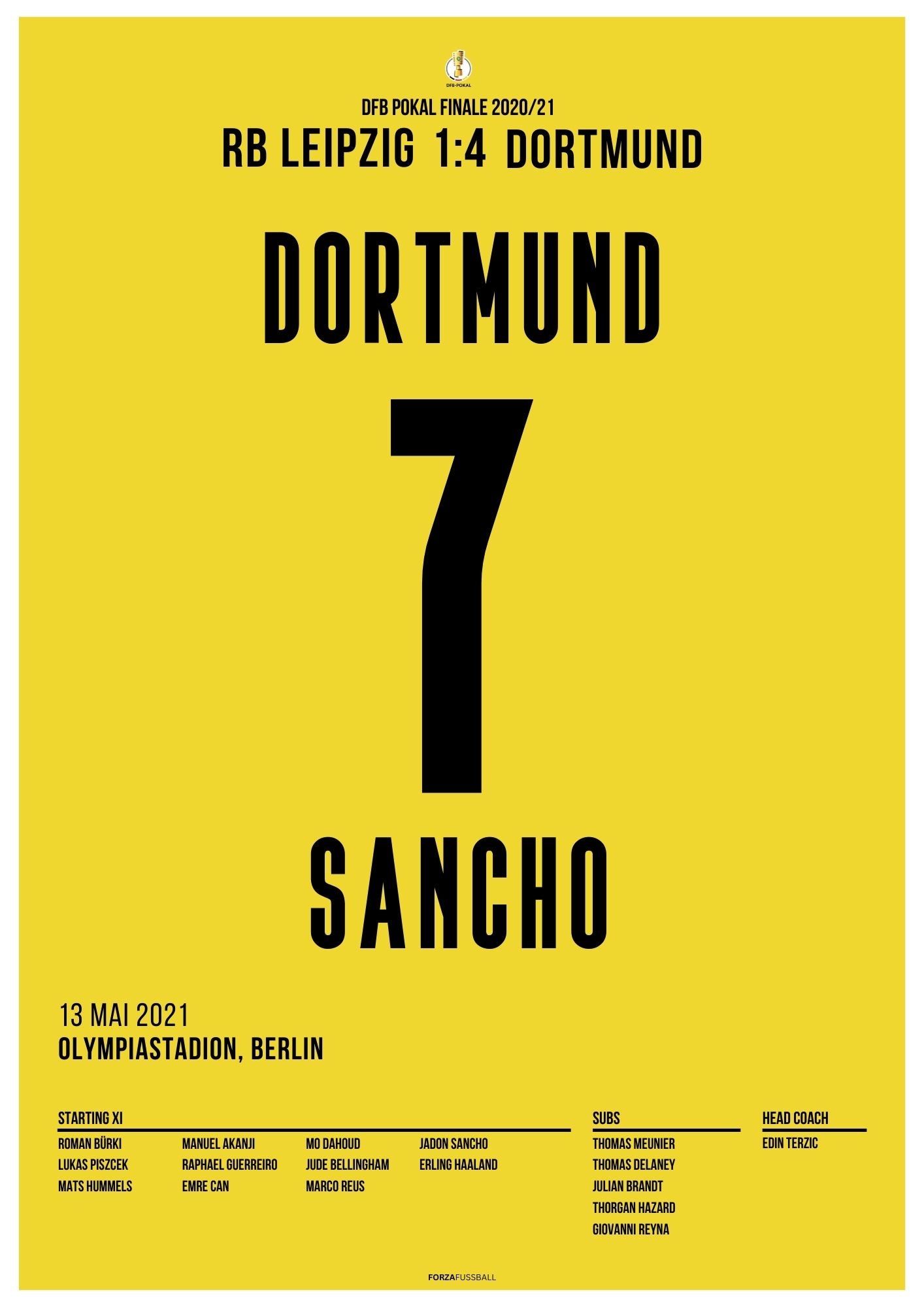 Jadon Sancho führt Dortmund mit Doppelpack zum DFB Pokal Sieg