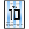 Messi'Traumtor zum Sieg gegen Nigeria bei der WM 2018 Fußball Poster mit Rahmen
