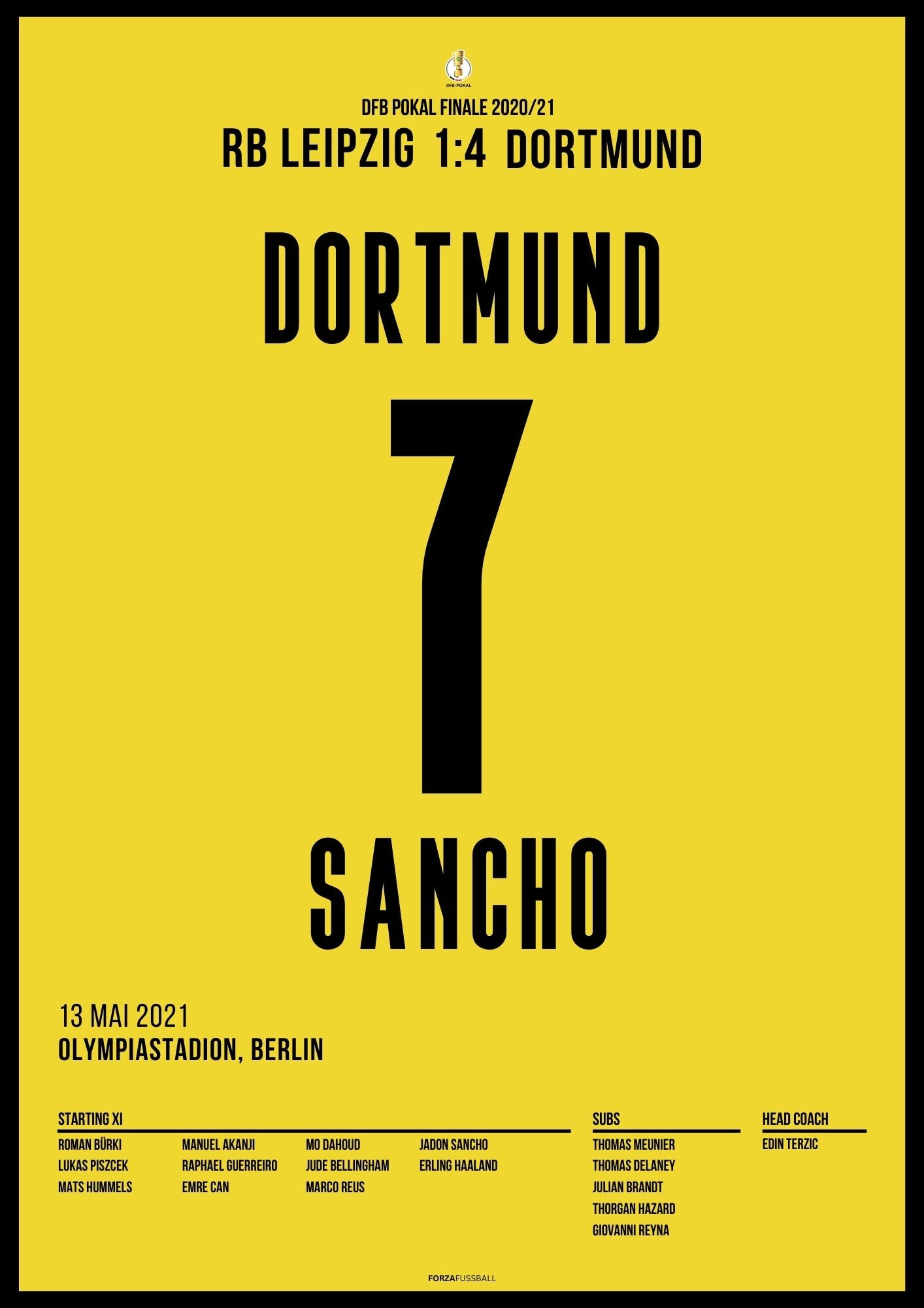 Jadon Sancho führt Dortmund mit Doppelpack zum DFB Pokal Sieg