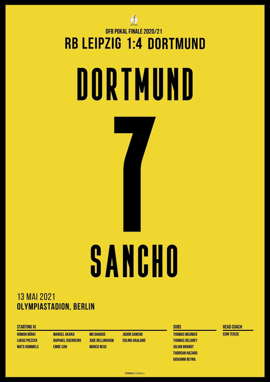 Jadon Sancho führt Dortmund mit Doppelpack zum DFB Pokal Sieg