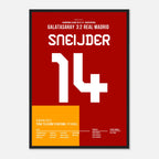 Sneijder dreht das Spiel gegen Real mit Tor und Vorlage Fußball Poster mit Rahmen