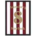 Max Morlock - 125 Jahre FCN Fußball Poster mit Rahmen