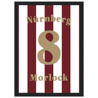 Max Morlock - 125 Jahre FCN Fußball Poster mit Rahmen