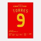 Fernando Torres schießt Spanien zum EM Sieg 2008 Fußball Poster mit Rahmen