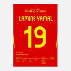 Yamal mit Traumtor gegen Frankreich im EM Halbfinale 2024 Fußball Poster mit Rahmen