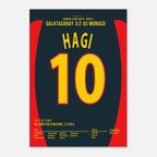 Hagi mit dem Traumtor zum Sieg gegen Monaco Fußball Poster mit Rahmen