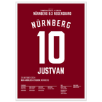 Justvan mit Hattrick beim 8:3 Sieg über Regensburg Fußball Poster mit Rahmen